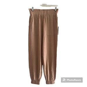 NWT Doe & Rae paper bag waist pants with pockets S 100% cotton